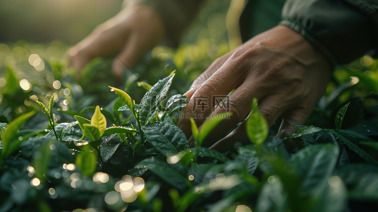 户外阳光下手拿花草的摄影7摄影