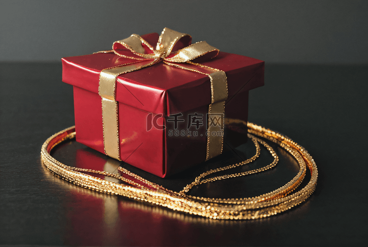 金色精致礼品盒子摄影配图5