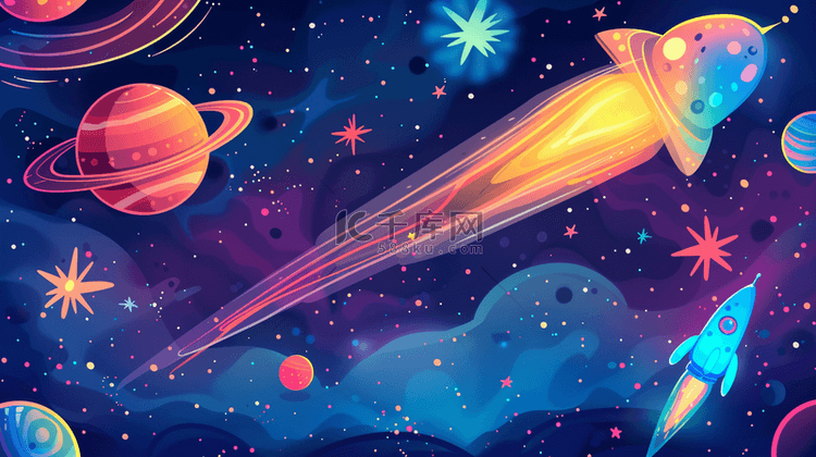 世界航天日航空太空卡通星球背景