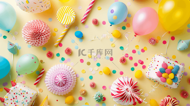 儿童节气球彩带惊喜礼物的背景2