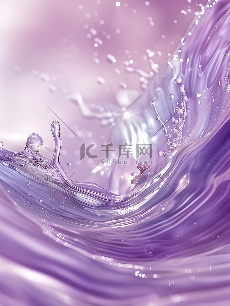 淡淡的紫色液体流动素材