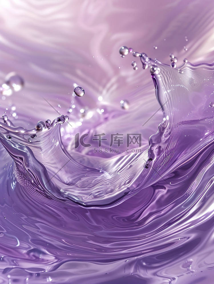 淡淡的紫色液体流动素材