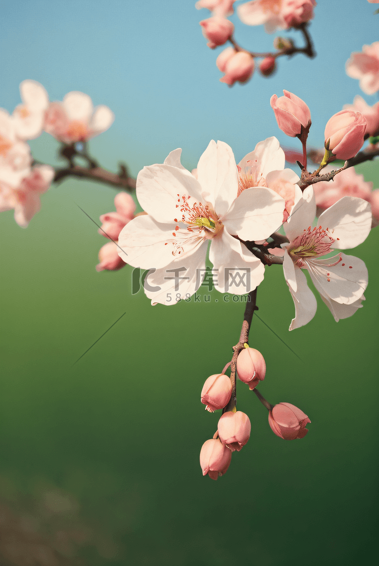桃树上的桃花摄影图9