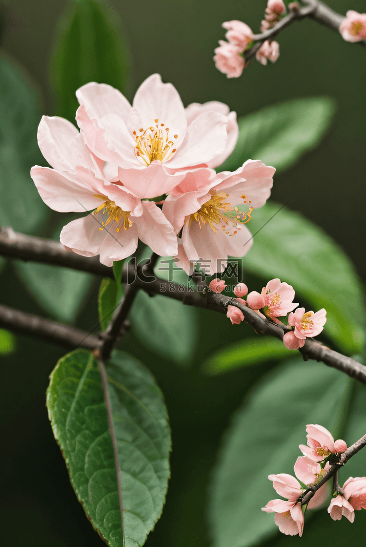 春天桃树上的桃花摄影配图0