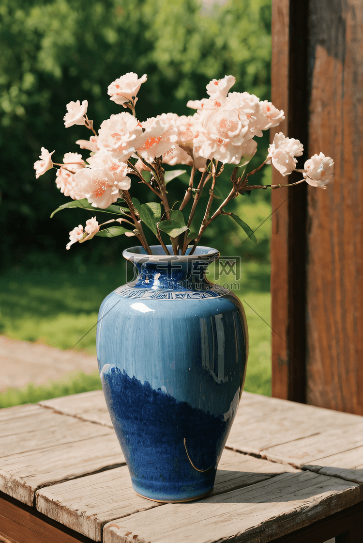 青花瓷瓷器花瓶摄影配图3
