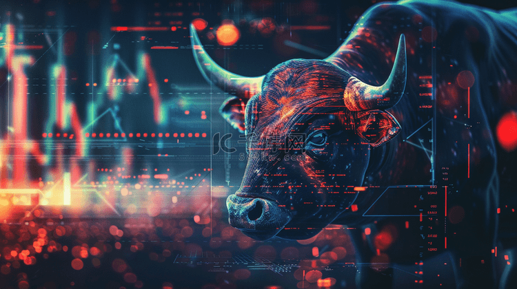 彩色金融股票牛市上升图标的背景
