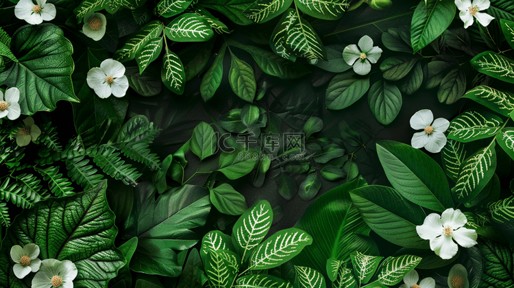 绿色植物叶子小清新装饰背景4