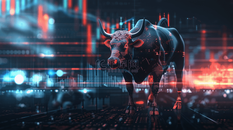 彩色金融股票牛市上升图标的背景