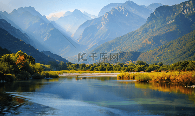 四川漓江山川河流唯美风光