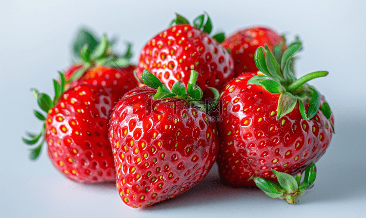 新鲜采摘草莓