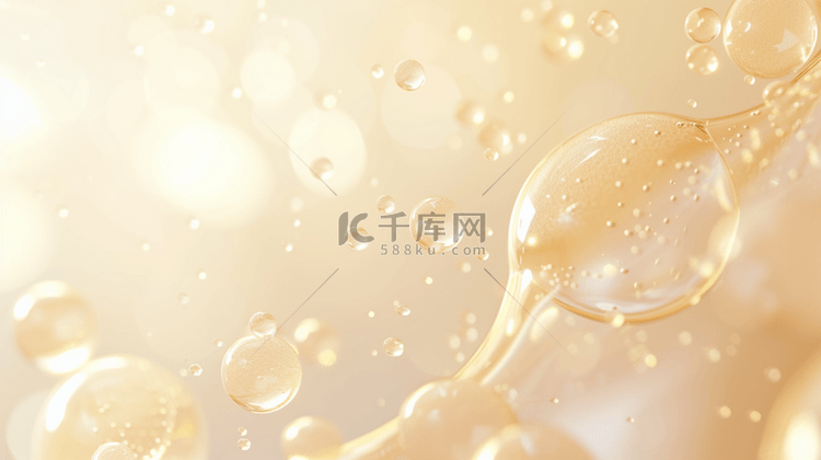 简约金色水晶泡泡阳光光芒的背景