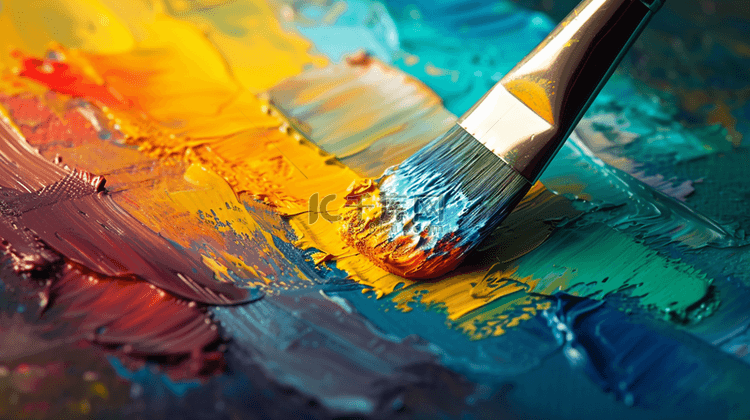 彩色腻子颜料涂抹艺术绘画的背景