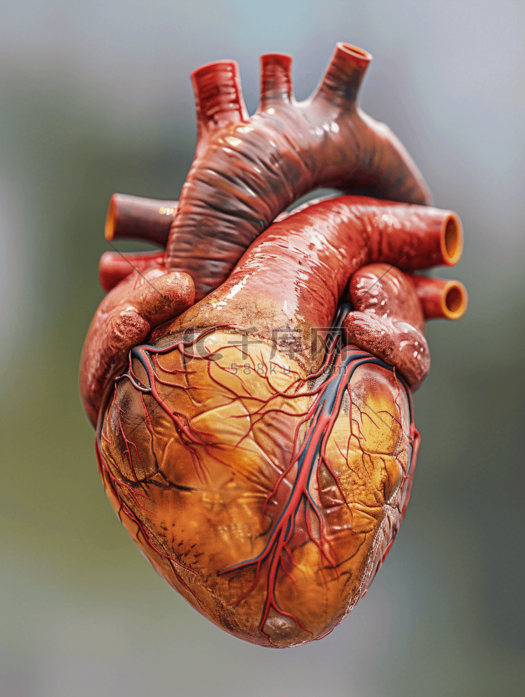 心脏外部结构后下面观医疗照片