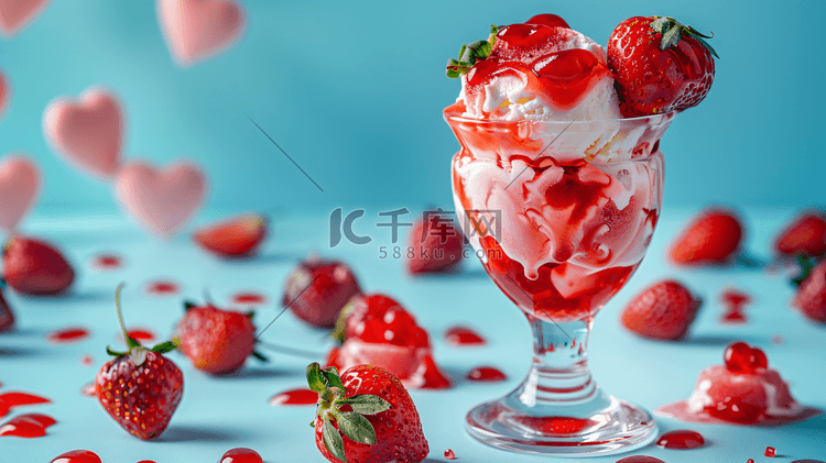 美味的草莓冰淇淋摄影13