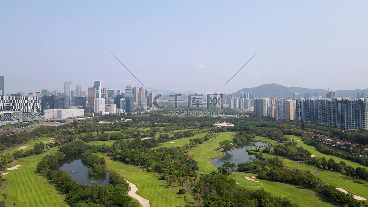 航拍深圳城市公园地标旅游景区