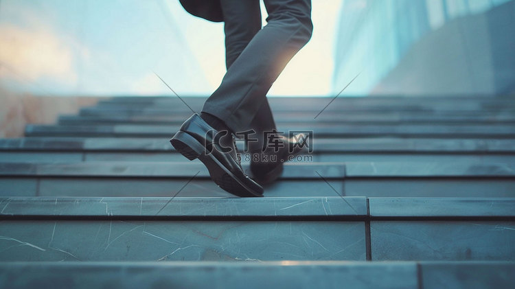 上班族商务步行台阶立体描绘摄影