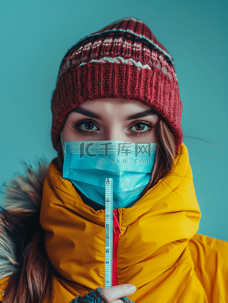 疫情防护被测量体温的都市女性