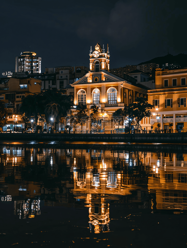 美丽夜景的澳门新葡京