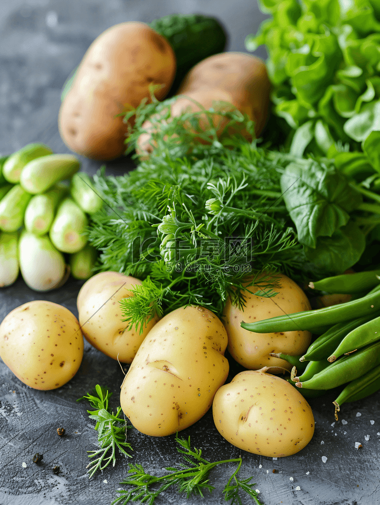 土豆绿色蔬菜