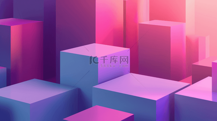 彩色方块空间抽象艺术商务的背景