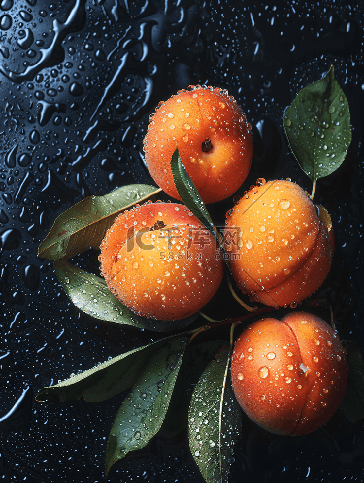 带水珠的杏子