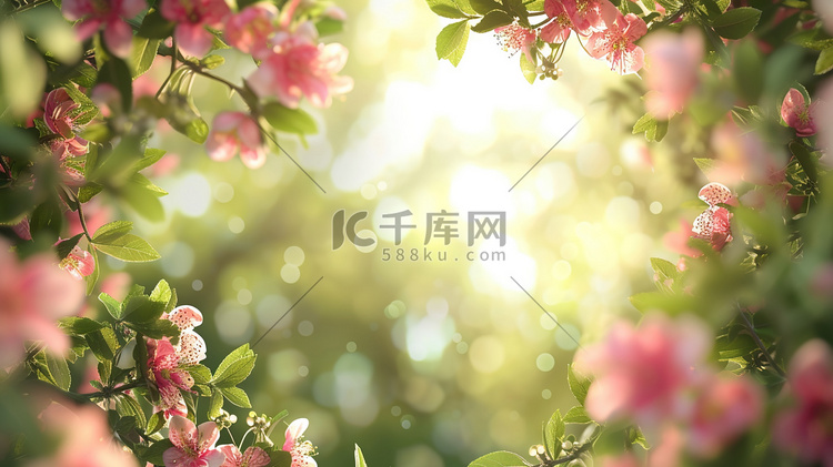 阳光下森林里花朵的摄影1摄影照