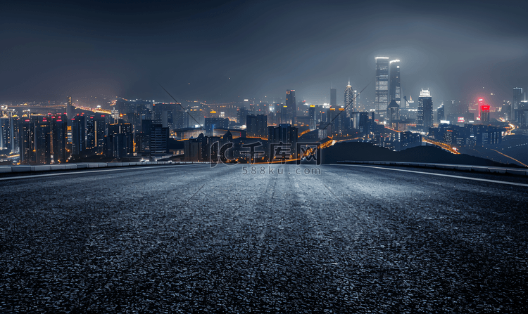 重庆夜景城市道路素材