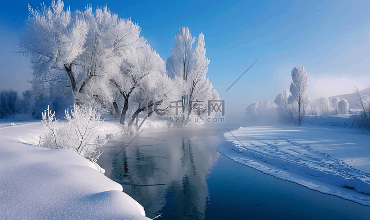 冰雪河流风景