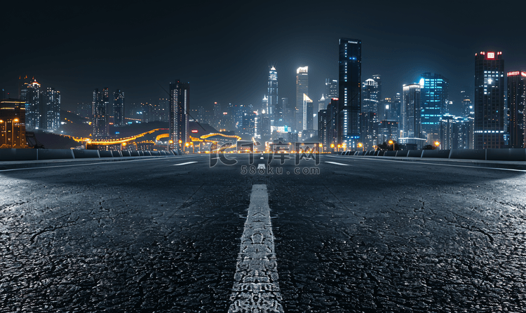 重庆夜景城市道路素材