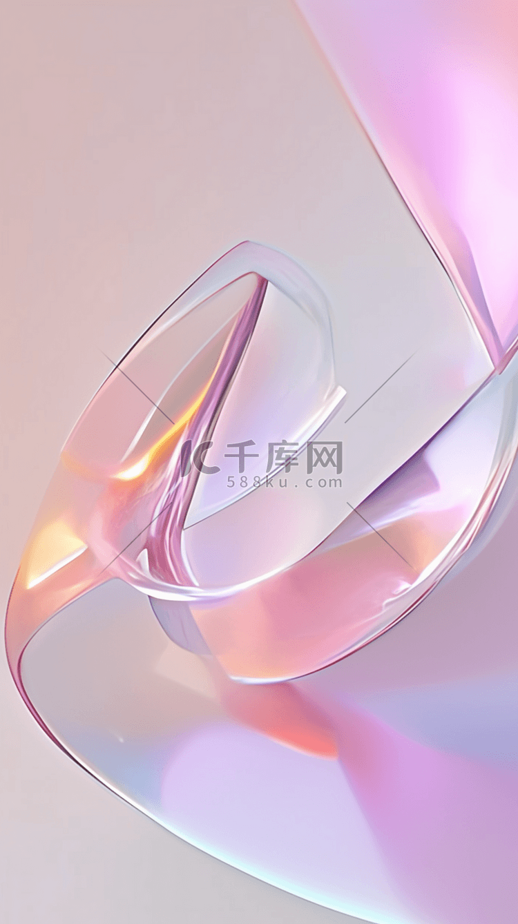 粉彩透明质感流动变幻的玻璃色彩
