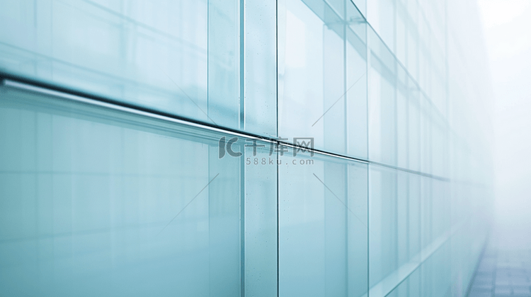 浅蓝色玻璃栈道走廊空间的背景