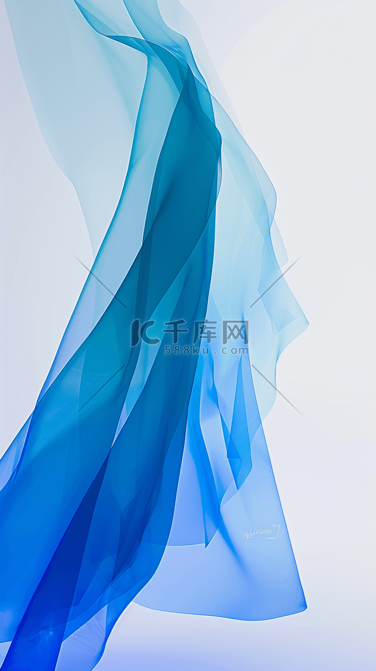 透明质感蓝色系流动变幻的玻璃色