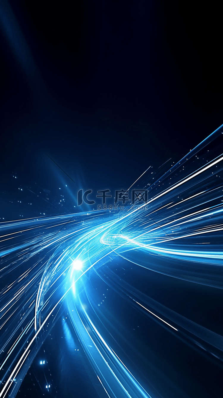 蓝色商务科技流动光纤粒子蓝色光