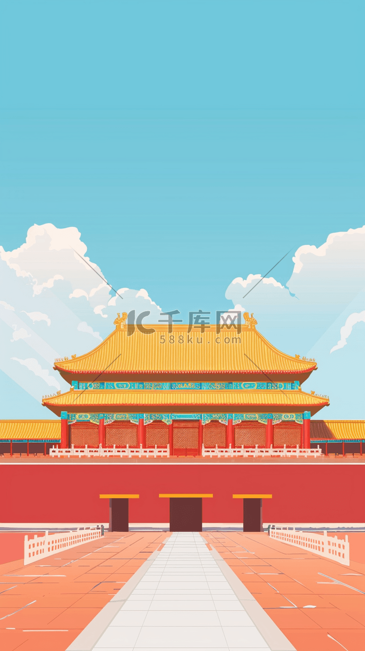 国风语文课本封面故宫建筑背景