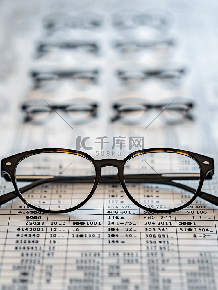 视力表和近视眼镜