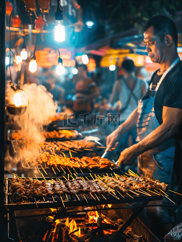 夜市地摊烧烤