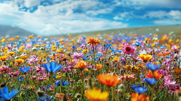 彩色户外花草风景的摄影高清图片