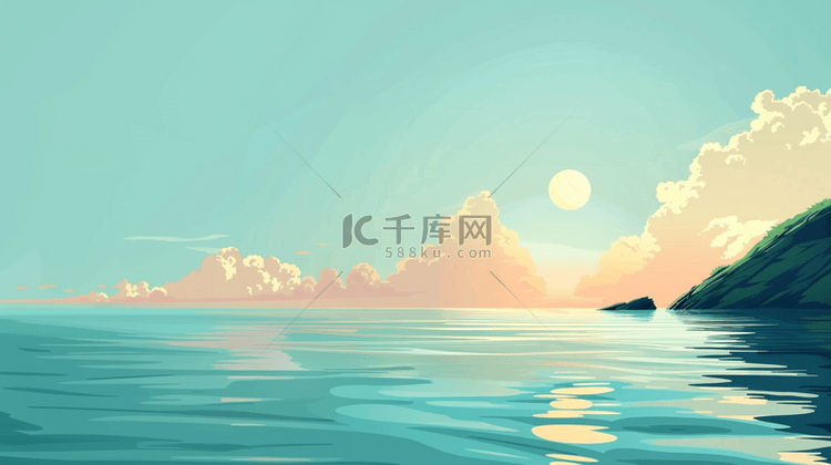 蓝色唯美大海海浪海水风景的背景