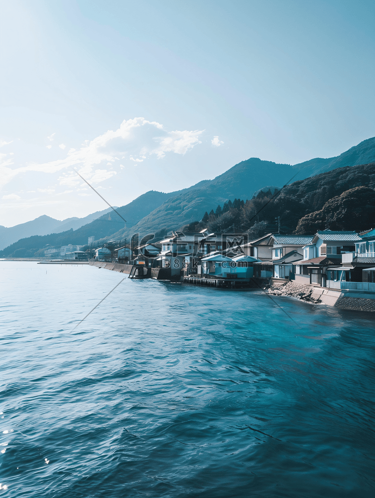 日本神奈川海边小城夏日摄影图