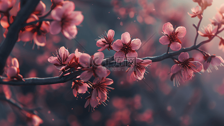 春天发芽的樱花树摄影19