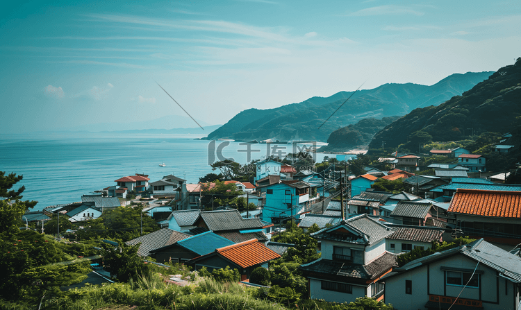 日本神奈川海边小城夏日摄影图