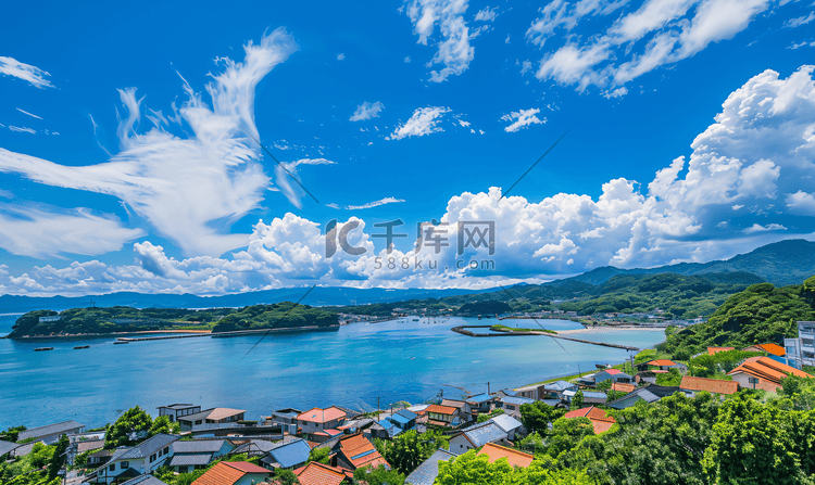 日本神奈川海边小城夏日摄影图