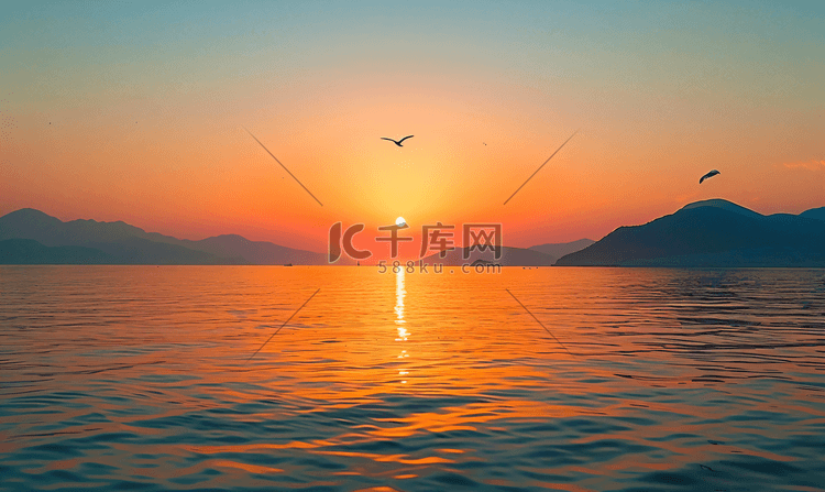 海上夕阳土耳其风景