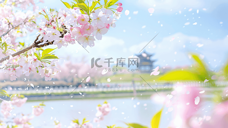 春天盛开的美丽樱花100