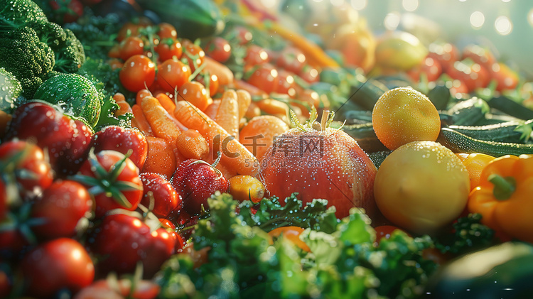 市场的水果和蔬菜高清图片