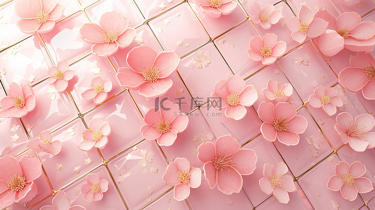 桃花图案粉红色的背景