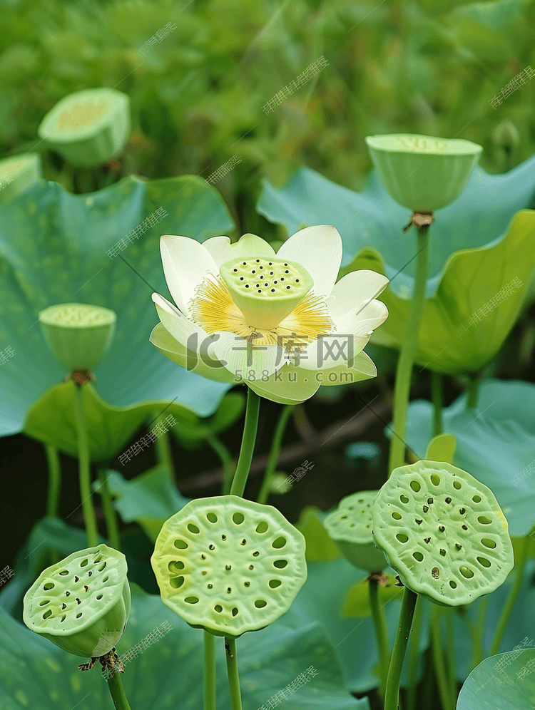 夏天夏至荷花莲藕荷叶背景摄影图