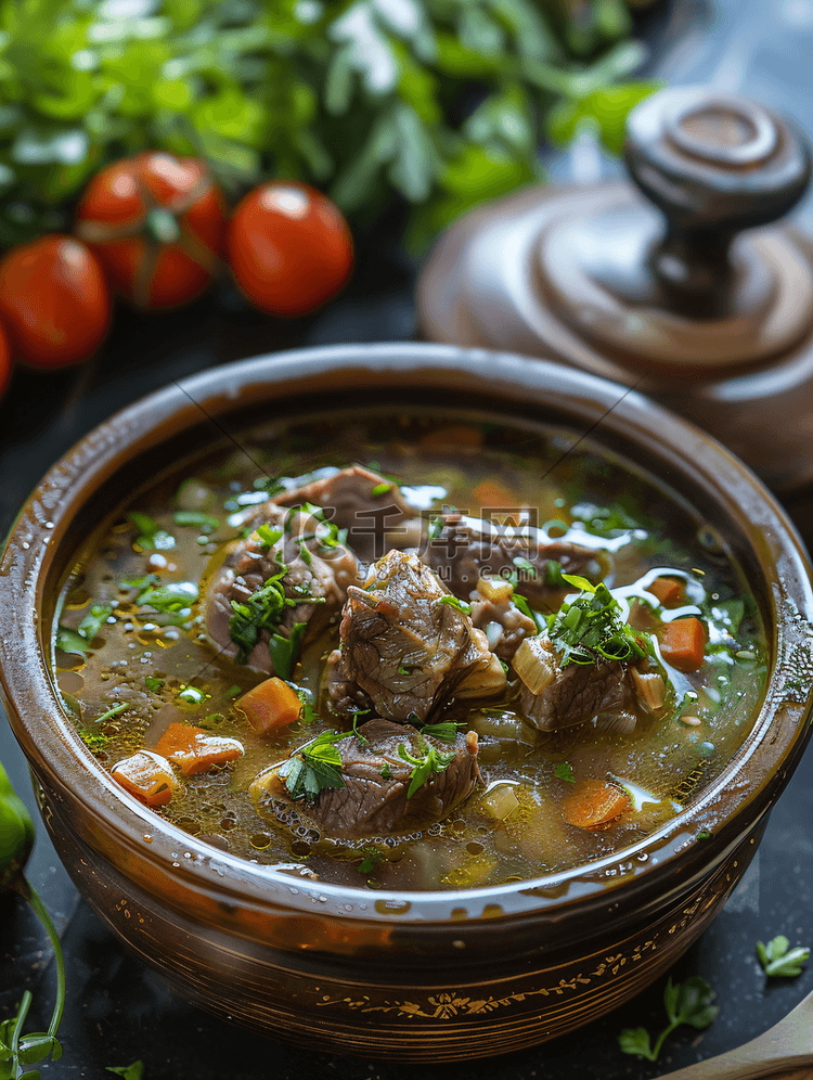 夏天美食白昼一锅羊杂汤室内喝羊