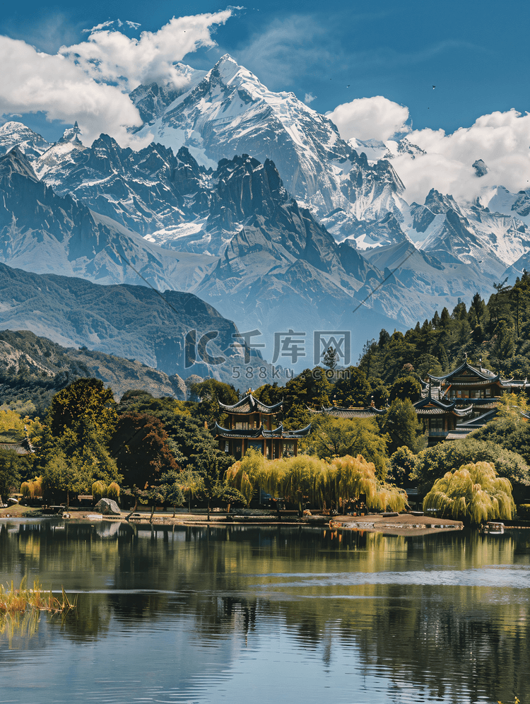 玉龙雪山的壮丽景色丽江中国