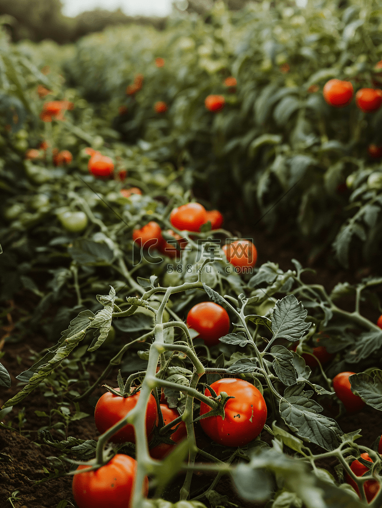夏天下午采摘西红柿农场摄影摄影